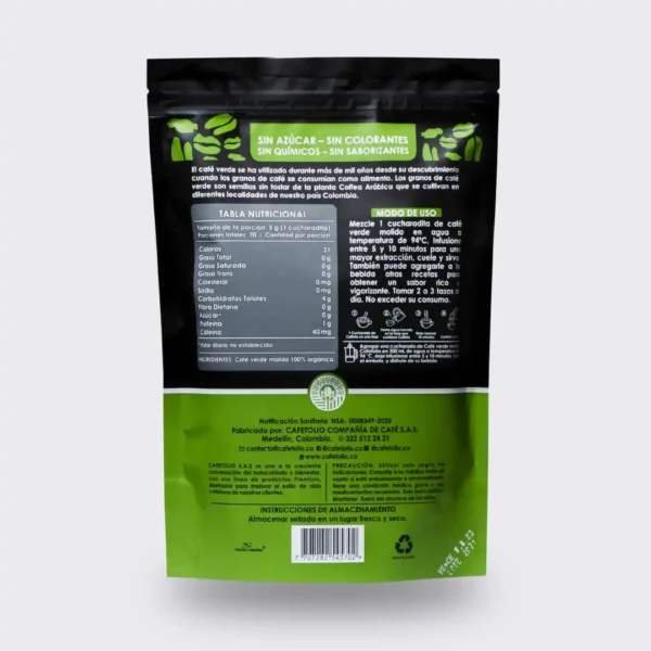 Café Verde Liporeductor │ Cafetolio Molido - Imagen 7