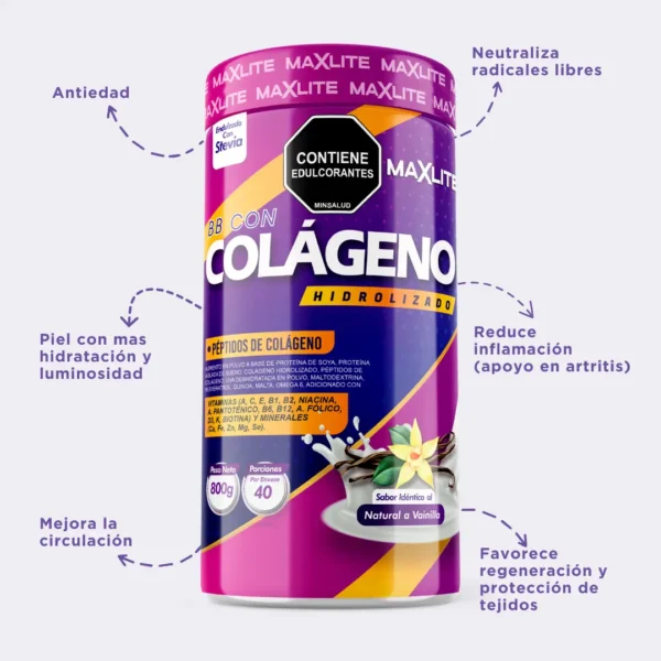 Maxlite: Colágeno Hidrolizado con Resveratrol [700 gr] - Imagen 4