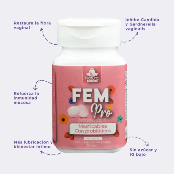Fem Pro: Probióticos Femeninos [150 tabletas] - Imagen 2