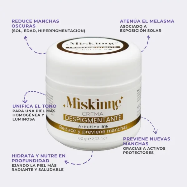 Miskinne: Crema Despigmentante para la Cara y Cuerpo - Imagen 2